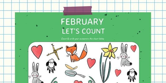 February counting activity sheet for kids