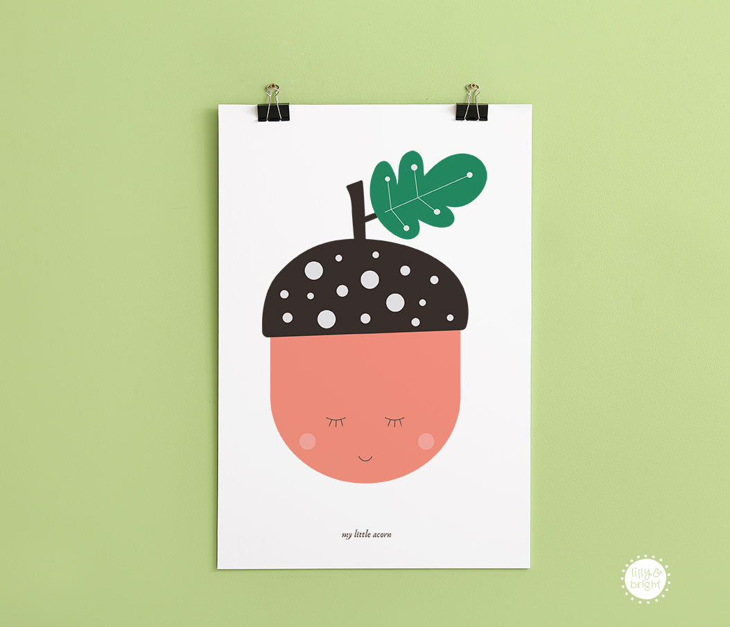 A4 My Little Acorn Art Print by Lilly & Bright