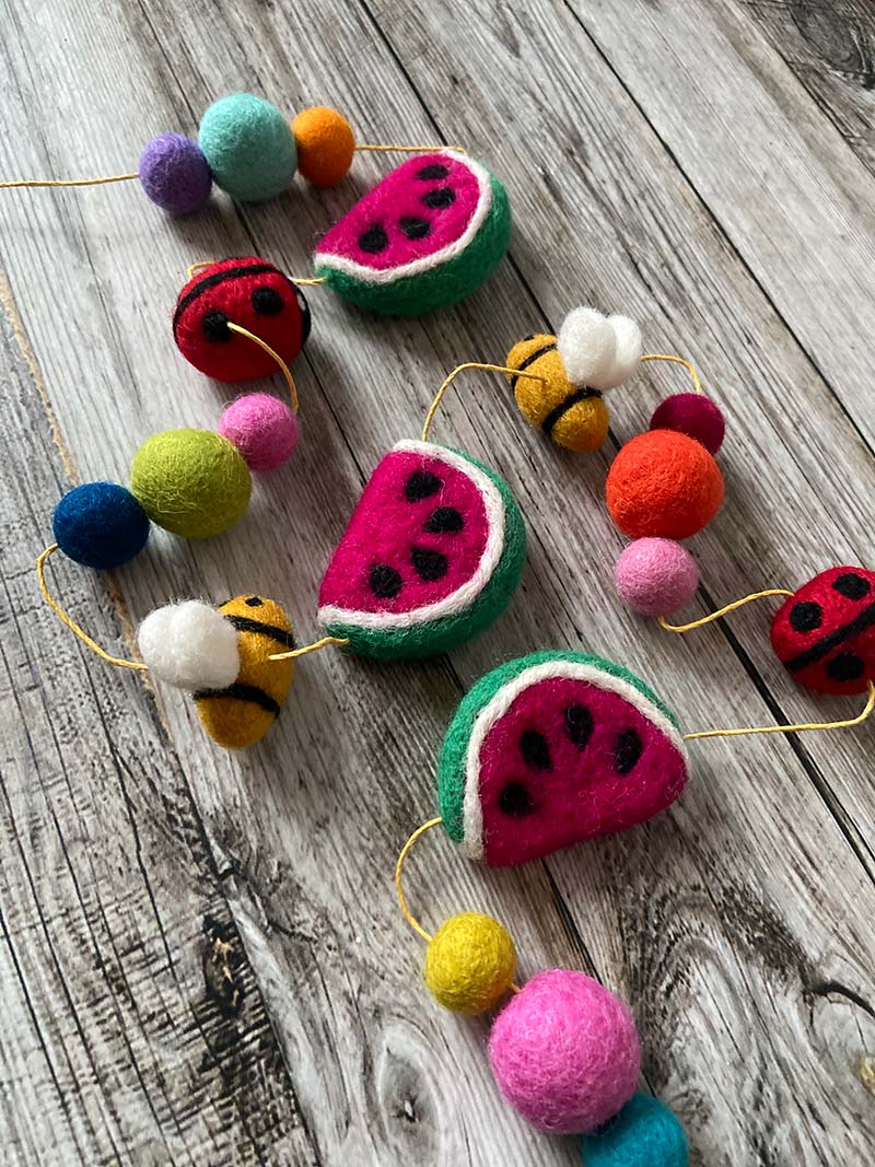 Felt Pom Pom Garland - Bright Summer