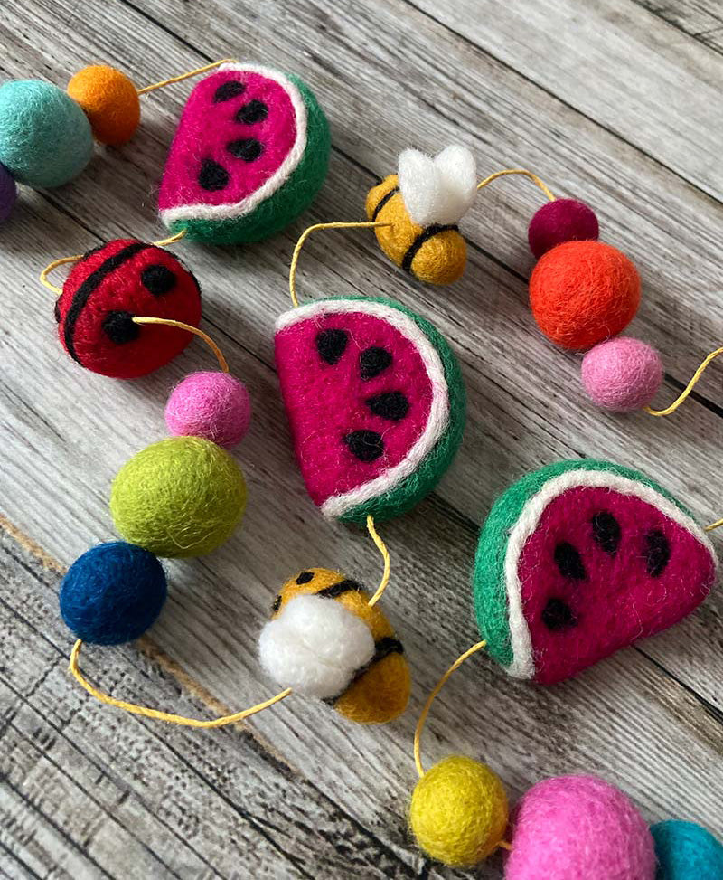 Lilly and Bright Felt Garland 
Watermelon, Ladybirds and bees