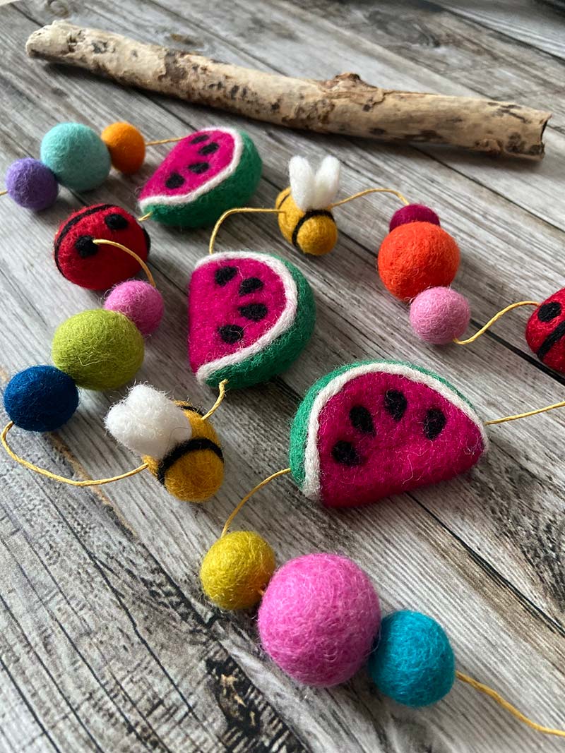 Felt Pom Pom Garland - Bright Summer