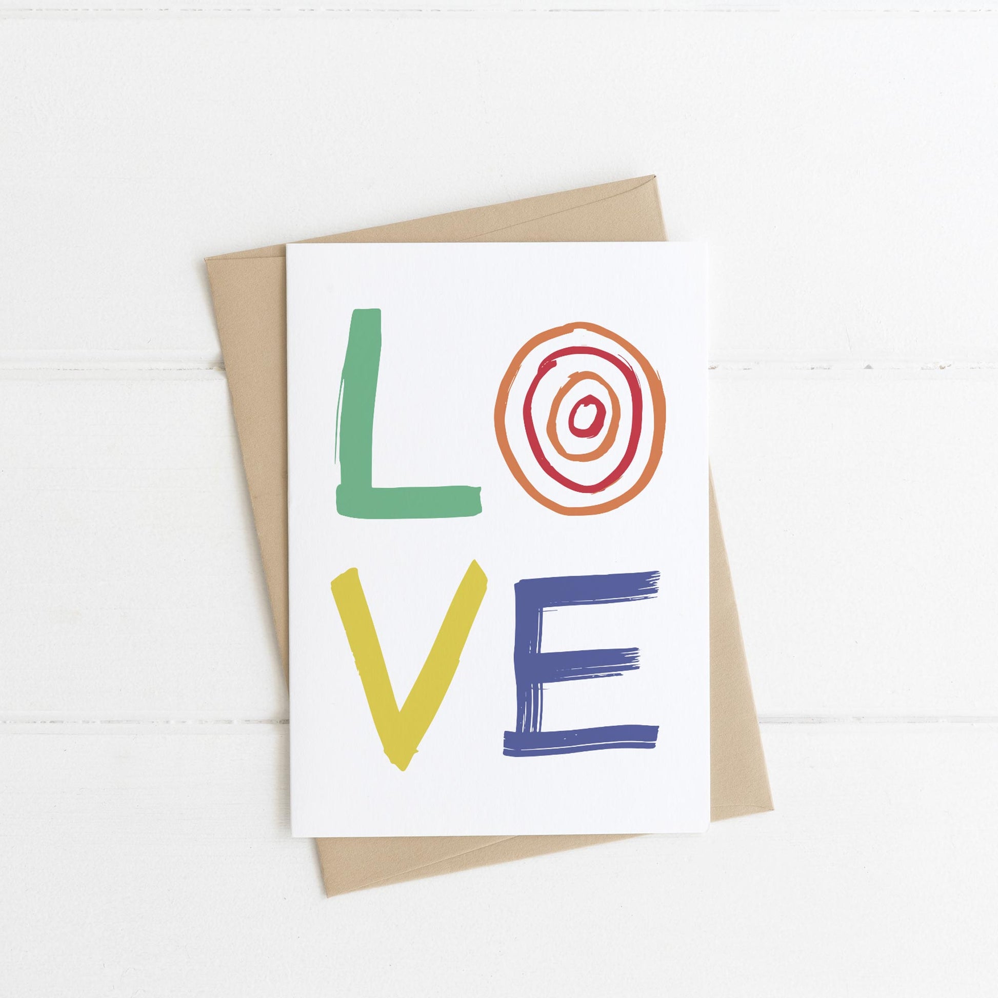A6 LOVE Valentines Card on recycled card by Lilly & Bright