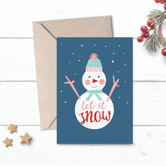 Lilly and Bright Snowman Christmas Card