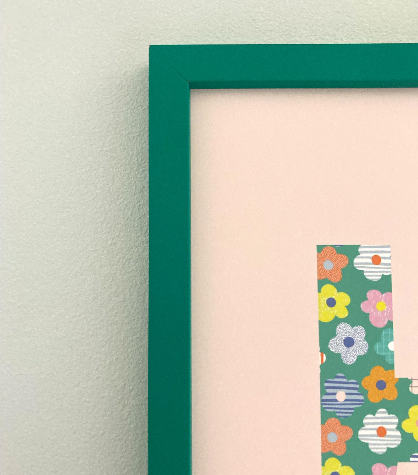 Close up of personalised Letter art print for kids