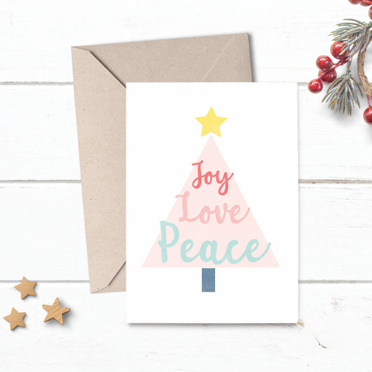 Joy, Love, Peace Christmas Card