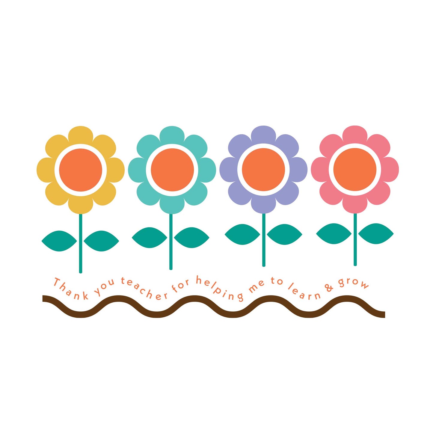 lilly and bright teacher card - learn and grow card