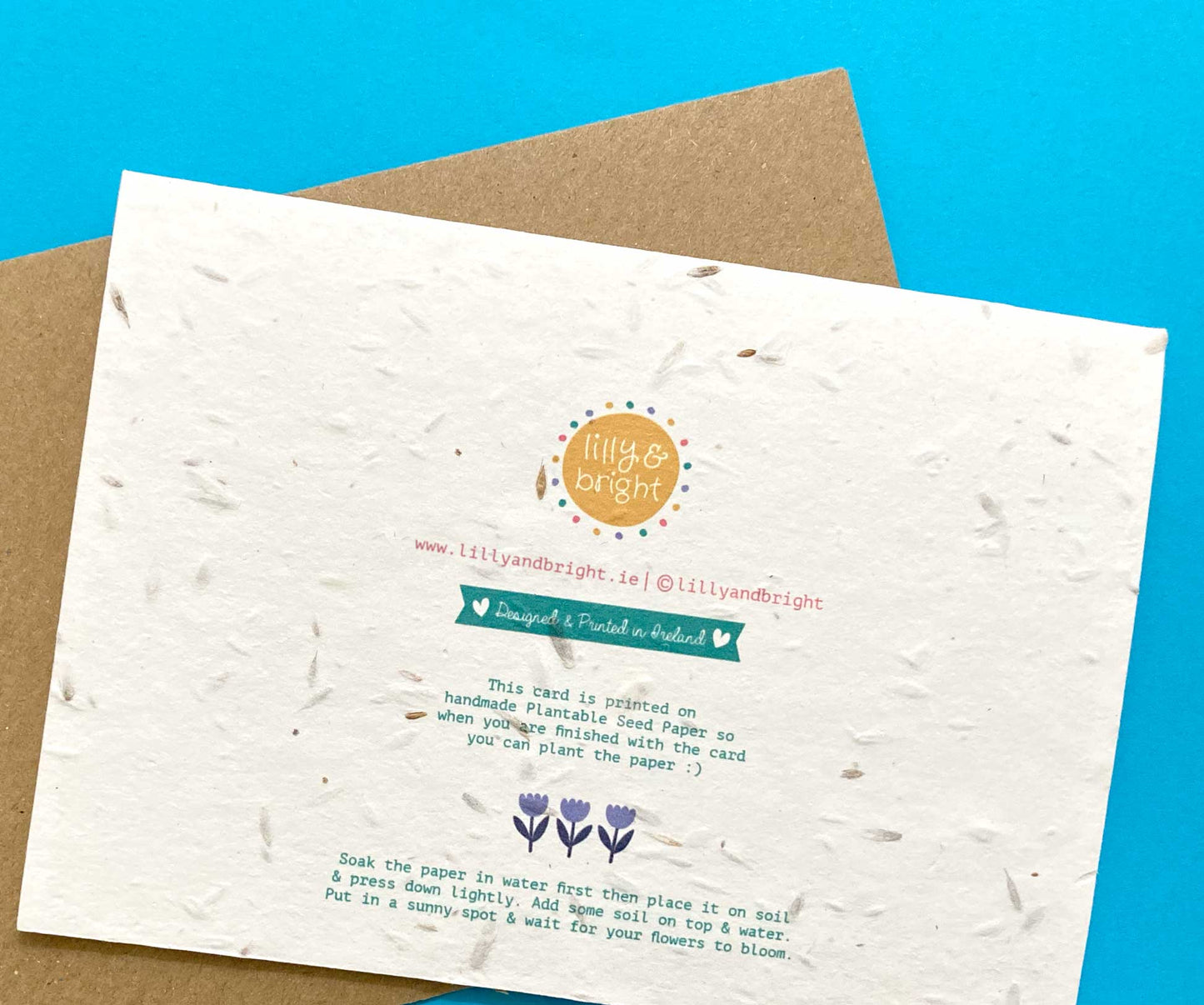 Lilly and bright Teacher Card with plantable wild flower seed paper