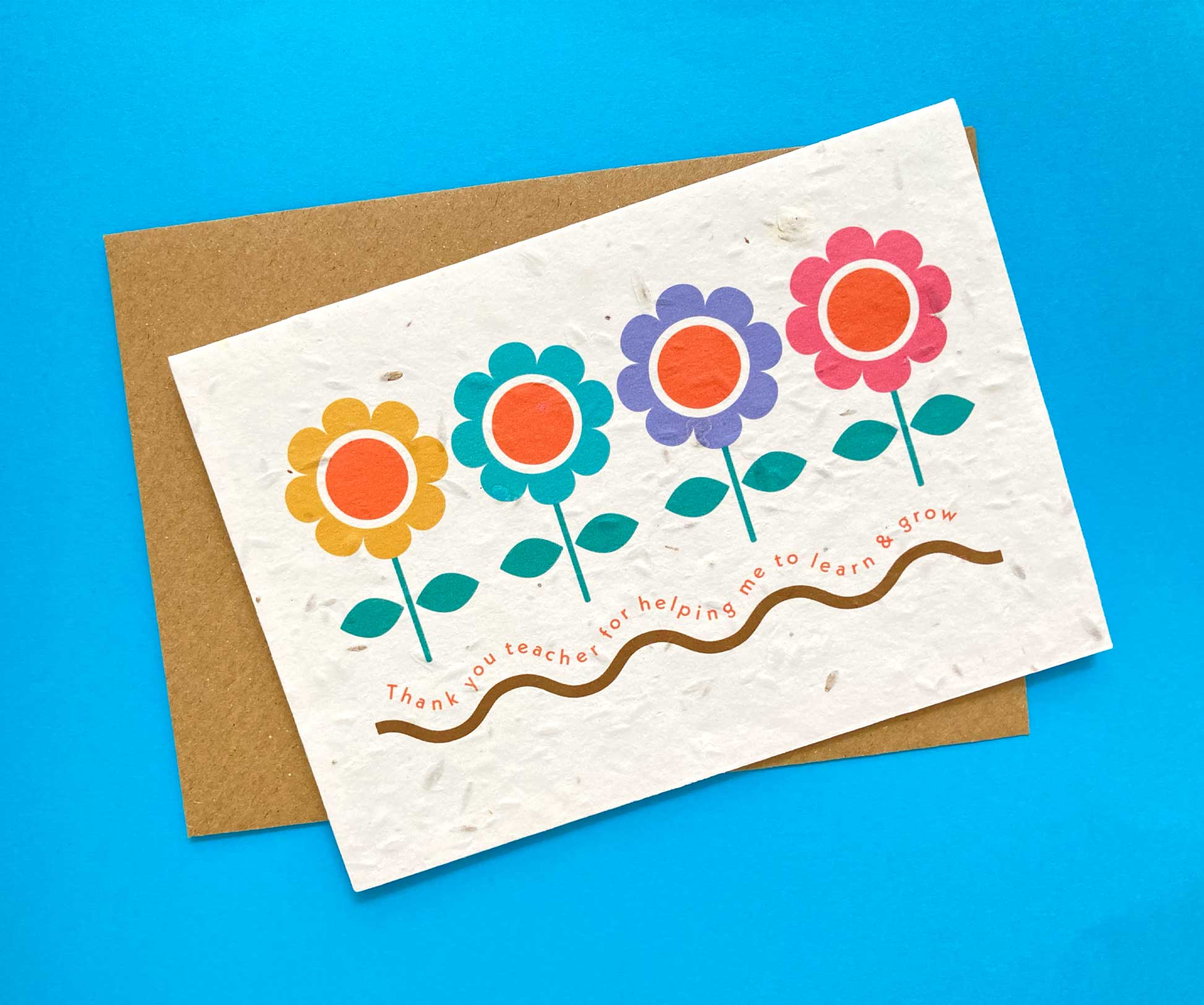 Lilly and bright Teacher Card with plantable  wild flower seed paper