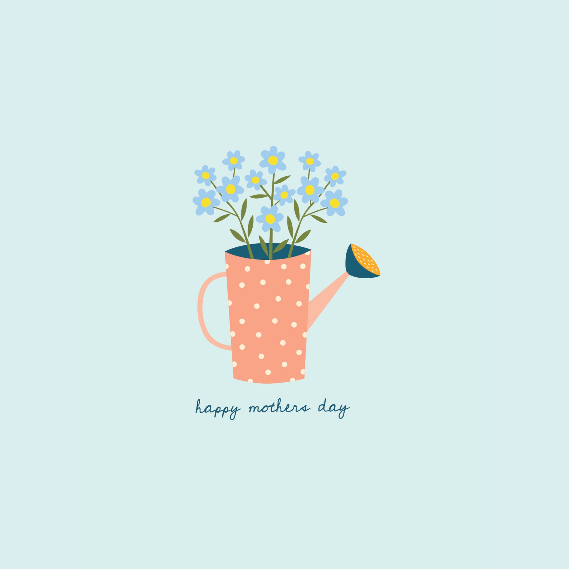 Detail of artwork for Watering Can of Flowers Mothers Day Card