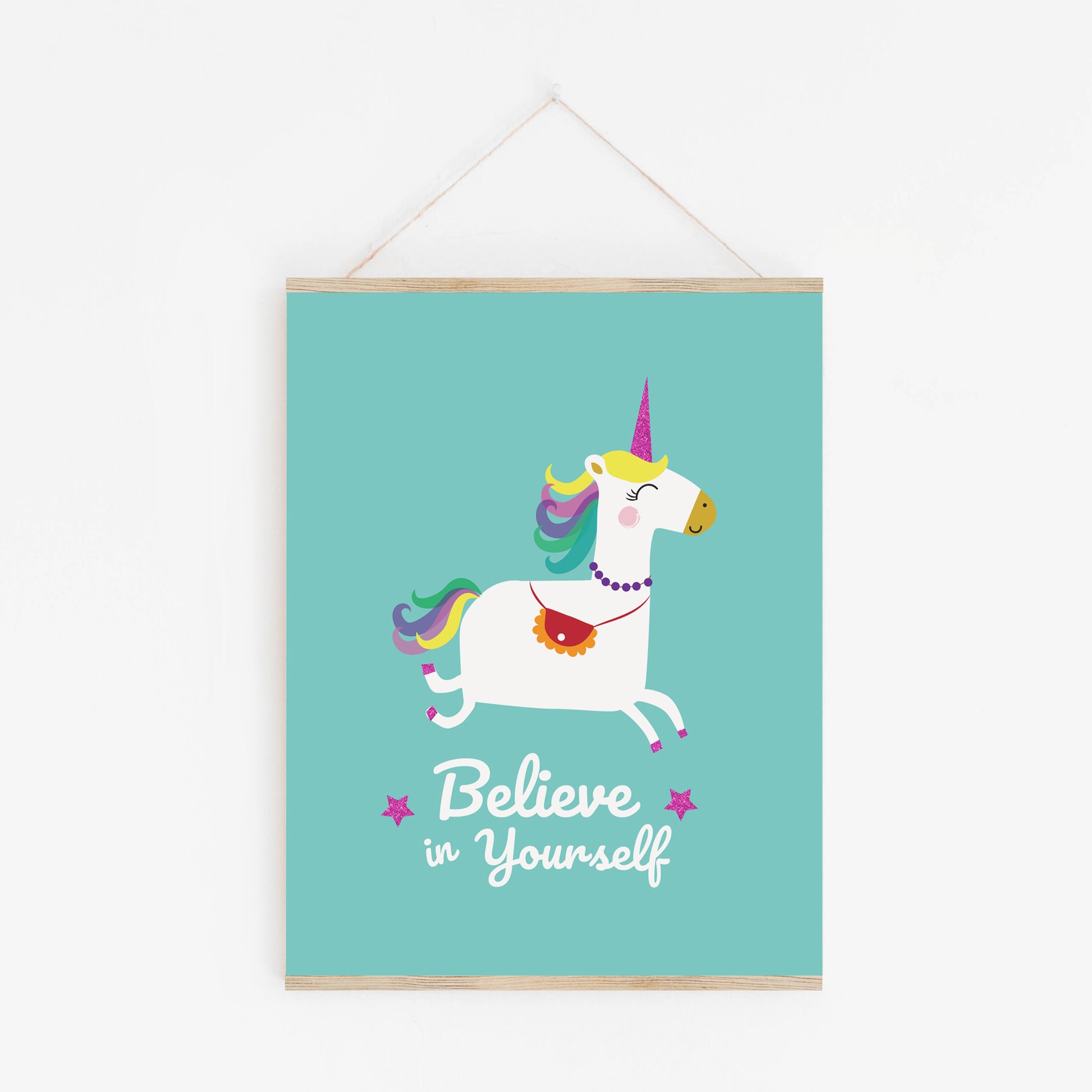 Lilly & Bright Unicorn Believe in Yourself Art Print