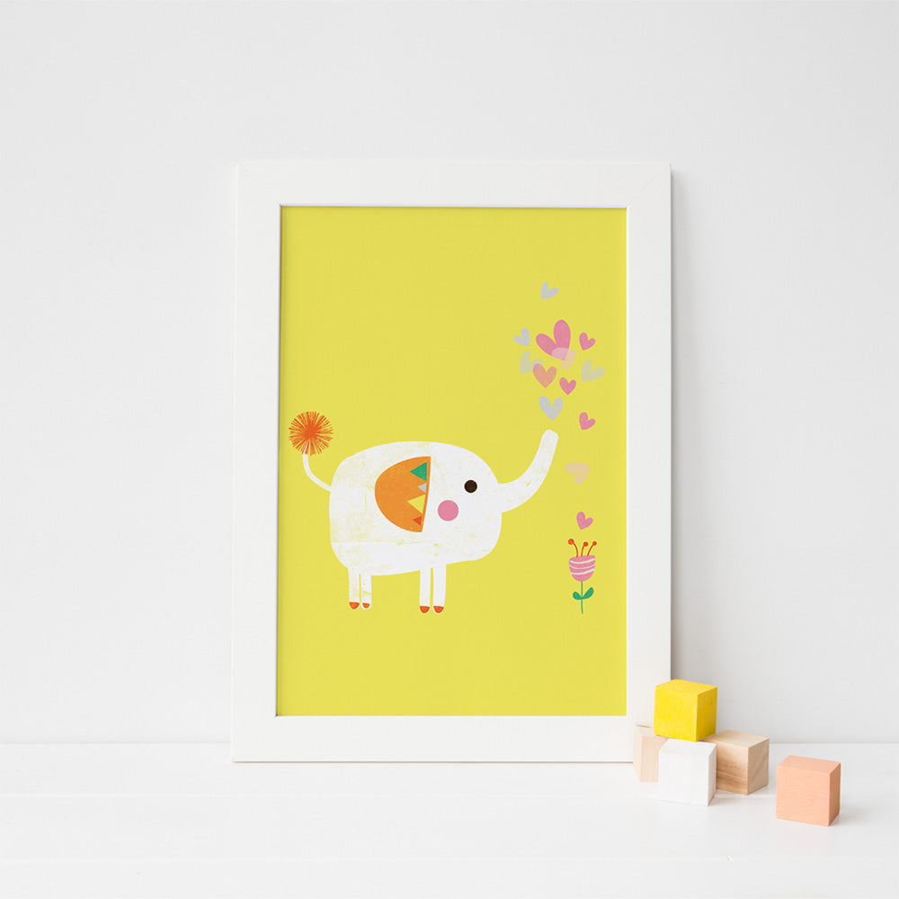 Elephant & Flower Art Print