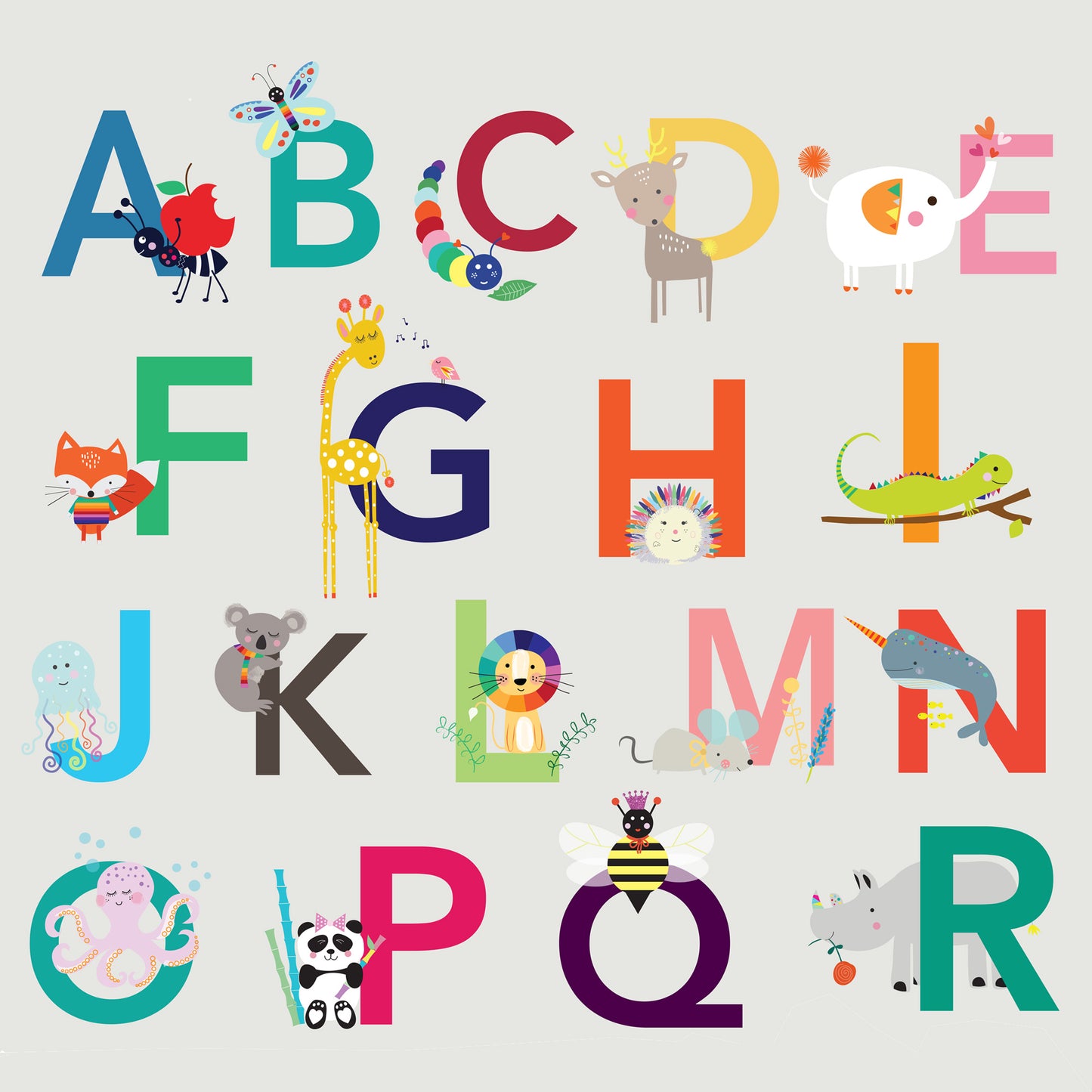 Animal Alphabet Poster detail