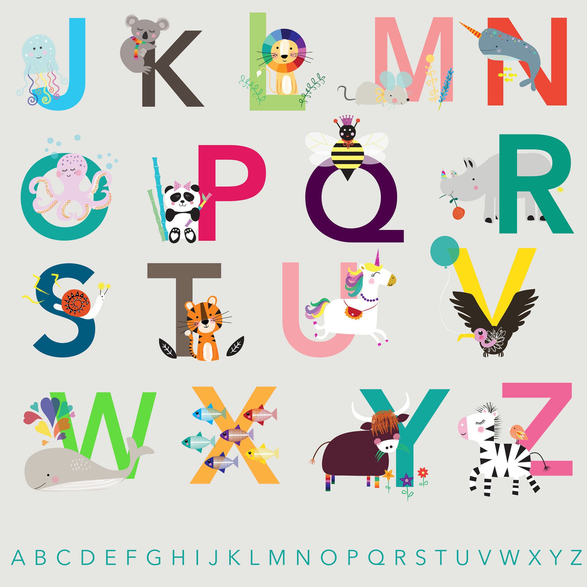 Animal Alphabet Poster detail