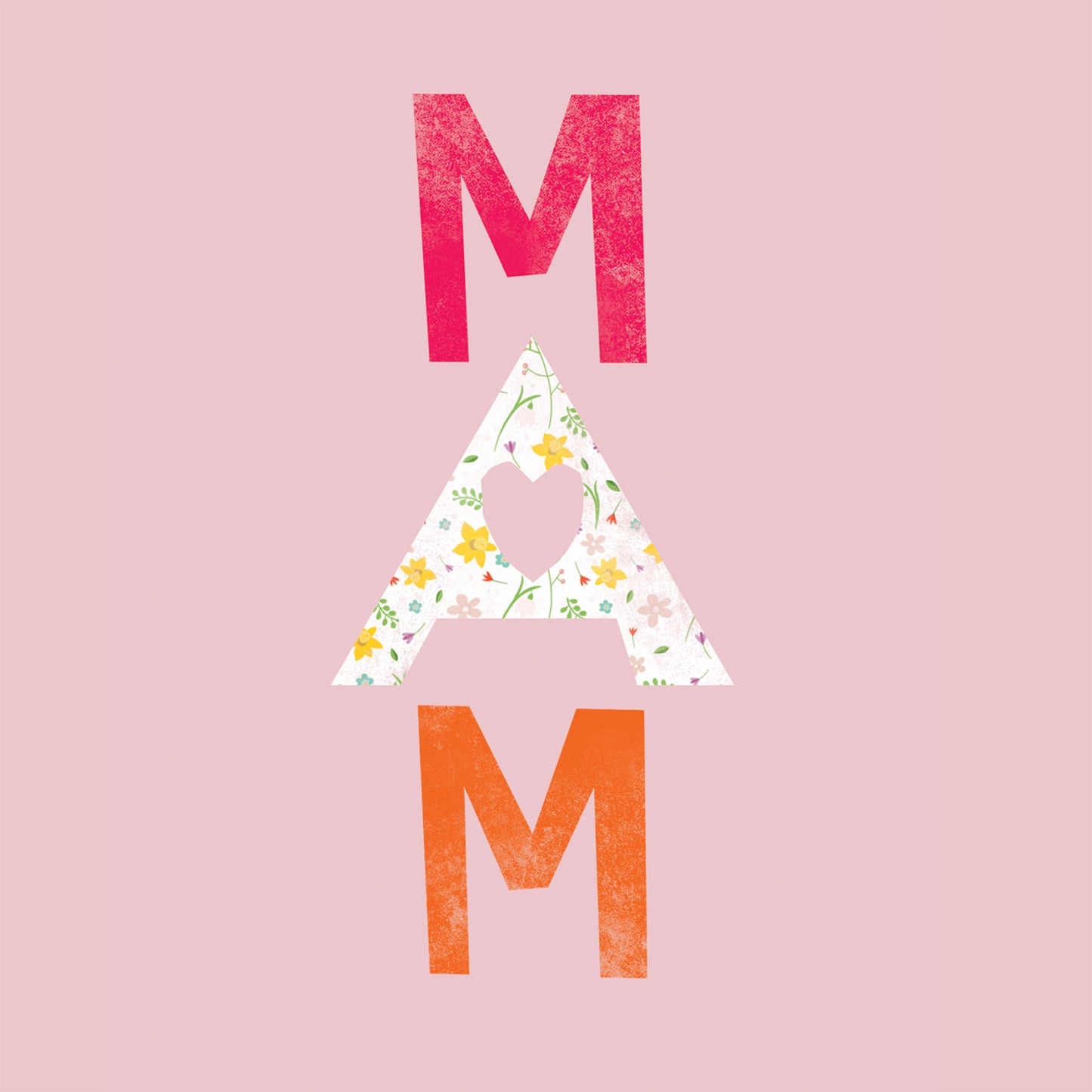 Detail of the letters MAM with light pink background