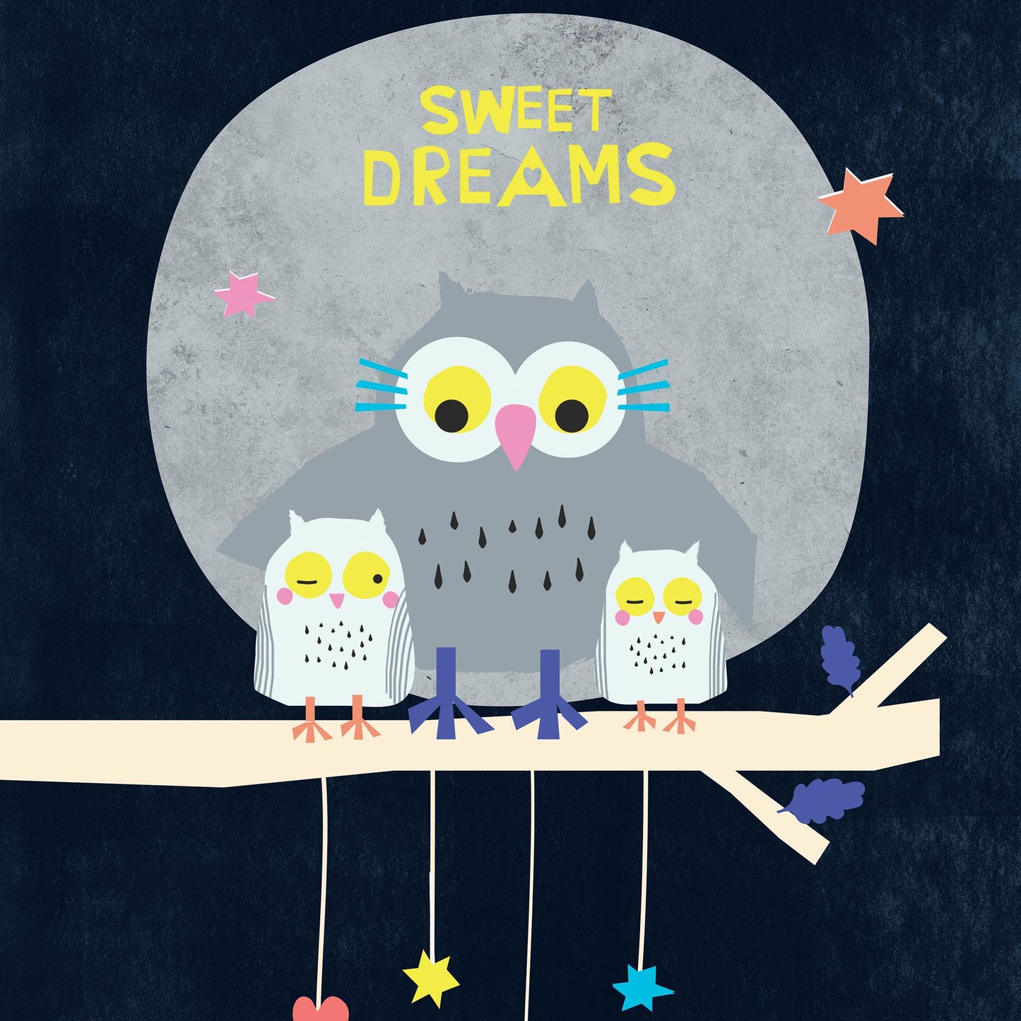 Lilly & Bright Sweet Dreams Owl Art Print detail
