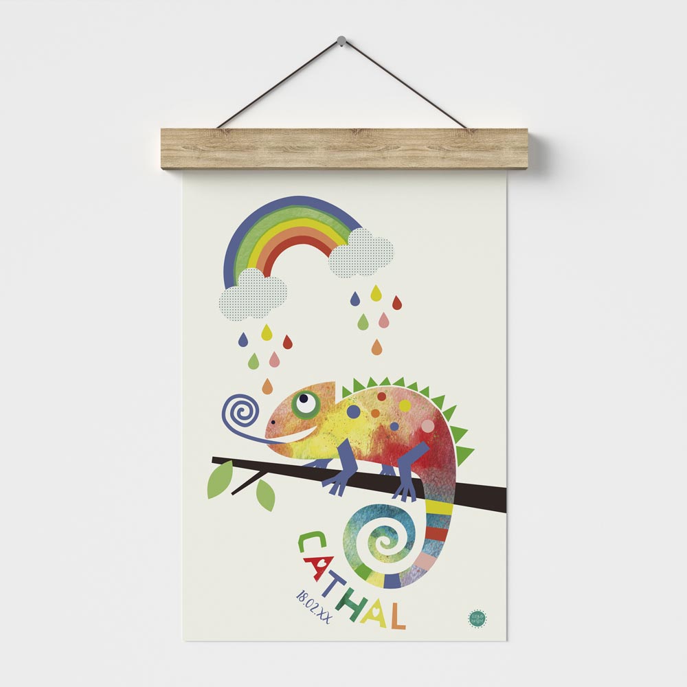 Rainbow Chameleon Art Print