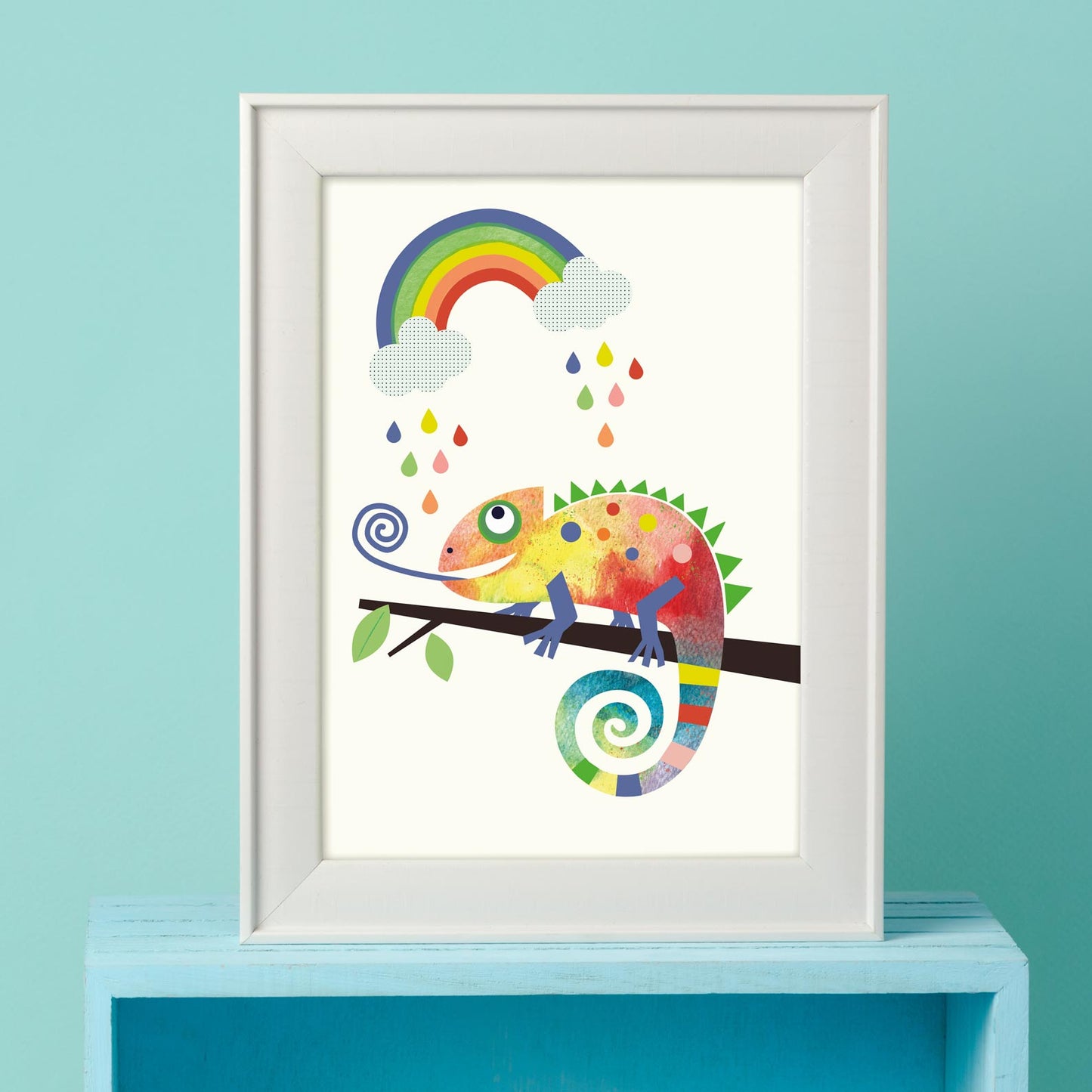 Rainbow Chameleon Art Print