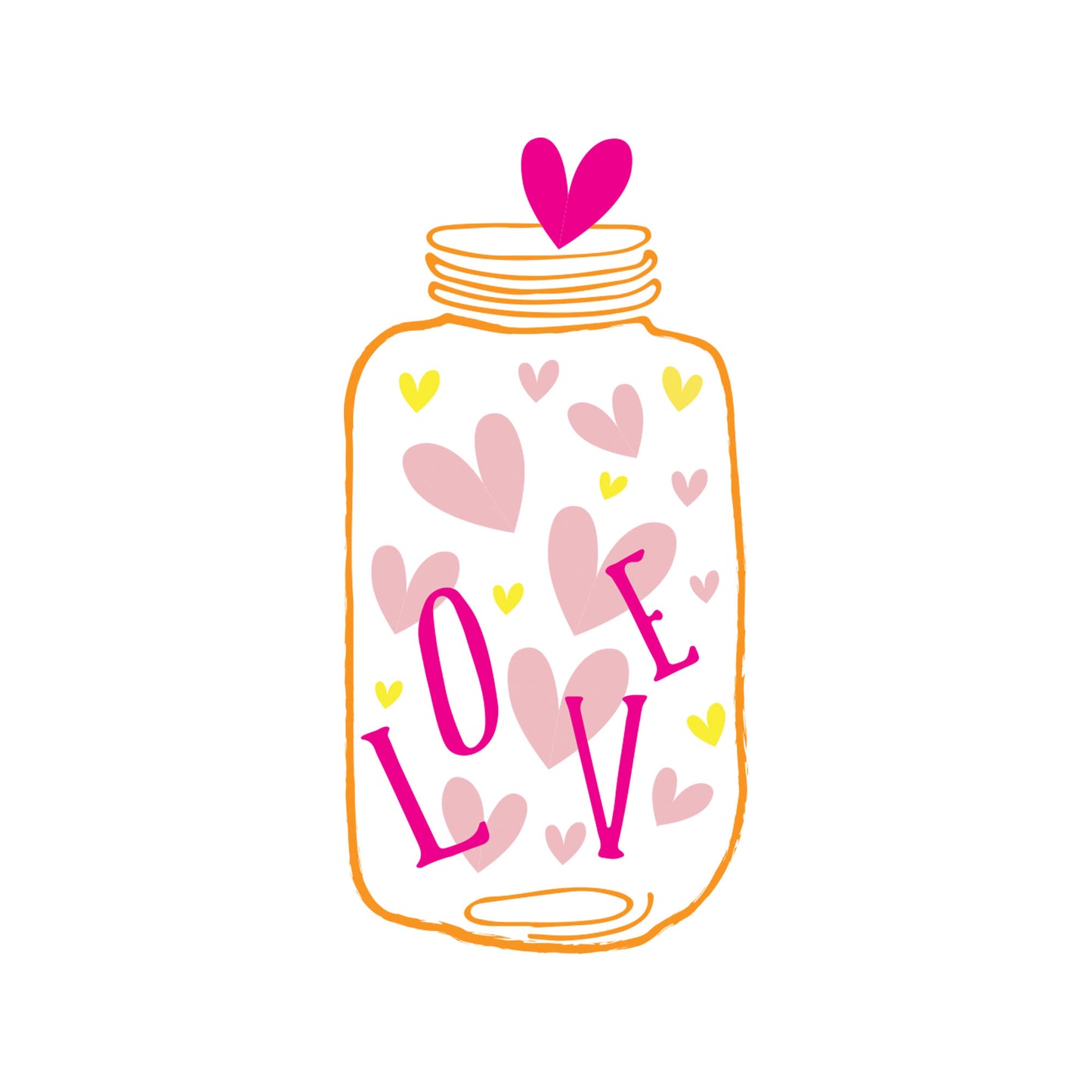 detail of Jar full of hearts