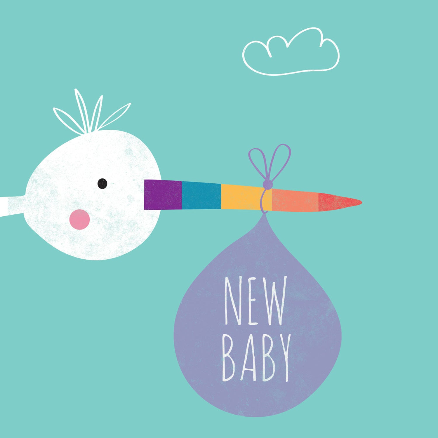 Lilly & Bright Stork New Baby Greeting Card detail