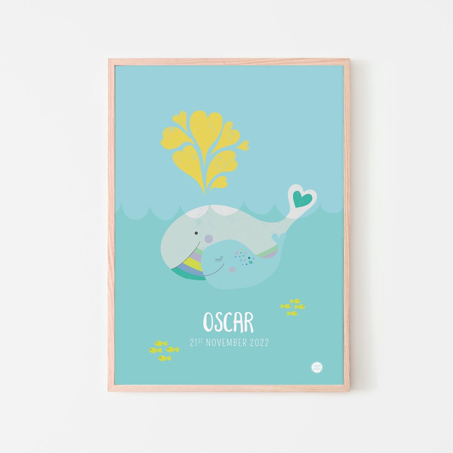 Mama & Baby Whale Art Print