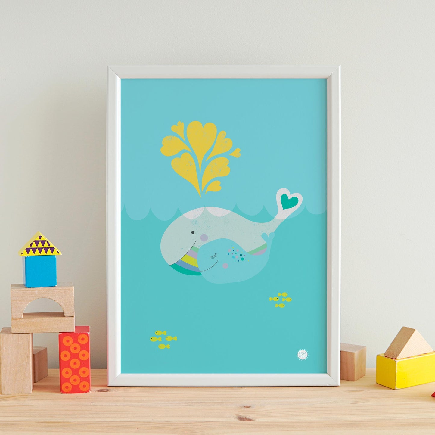 Mama & Baby Whale Art Print