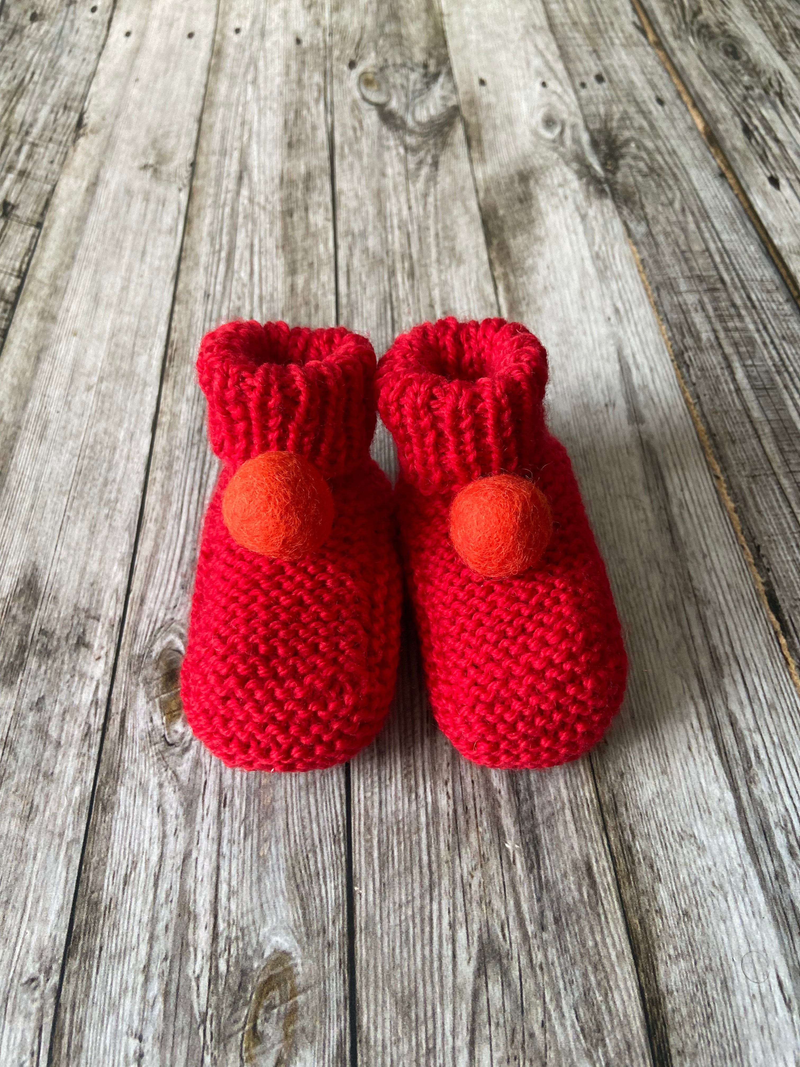 Red on sale baby booties