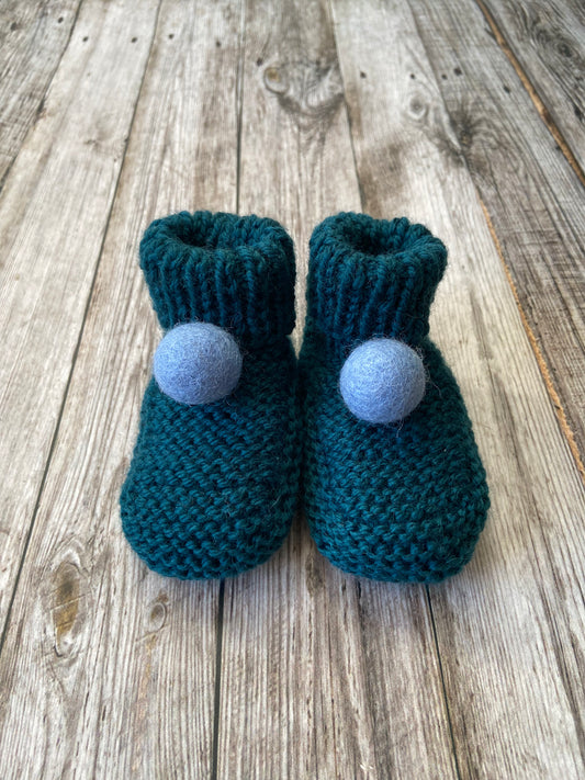 Hand Knit Baby Booties