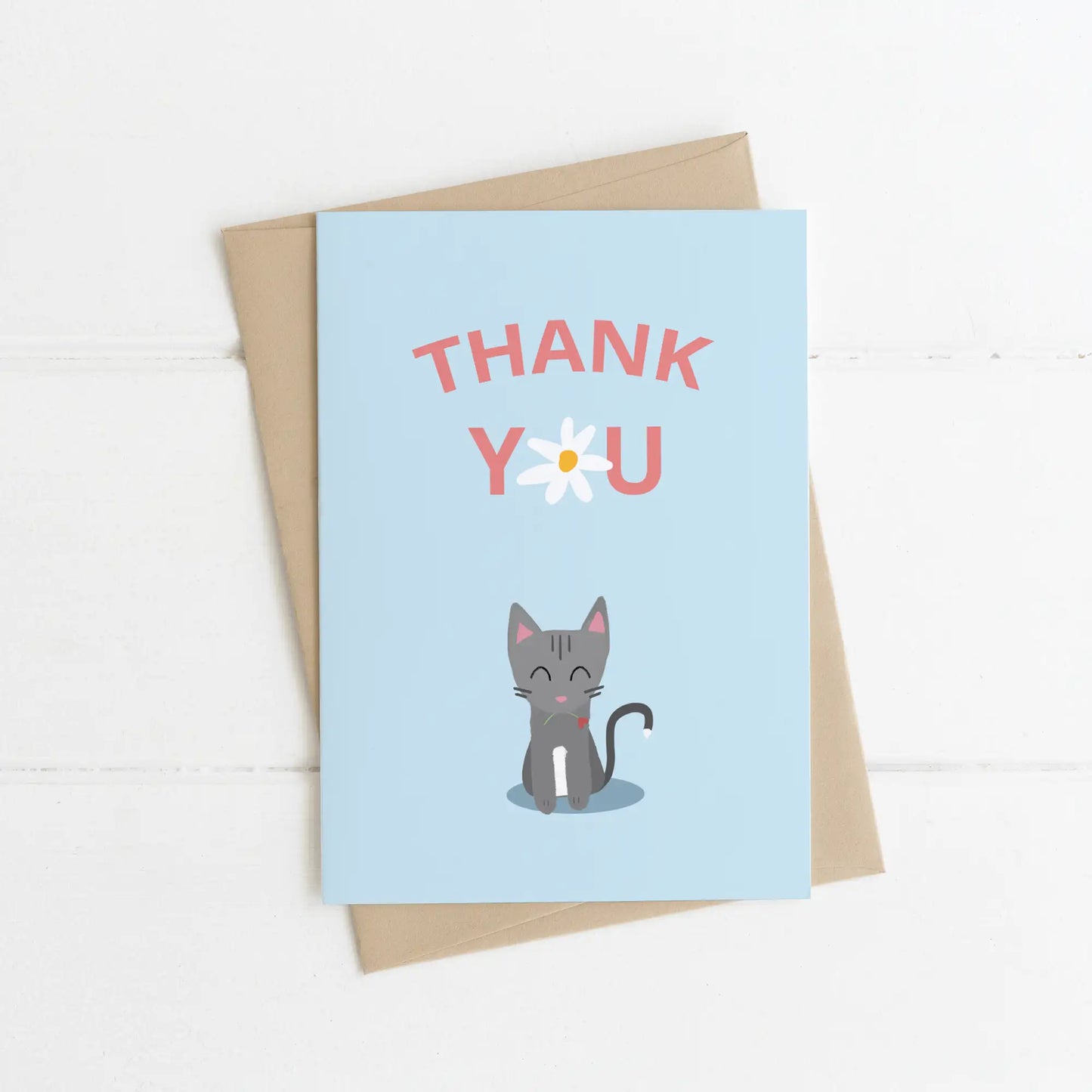Cute Cat Thank You Greeting Card