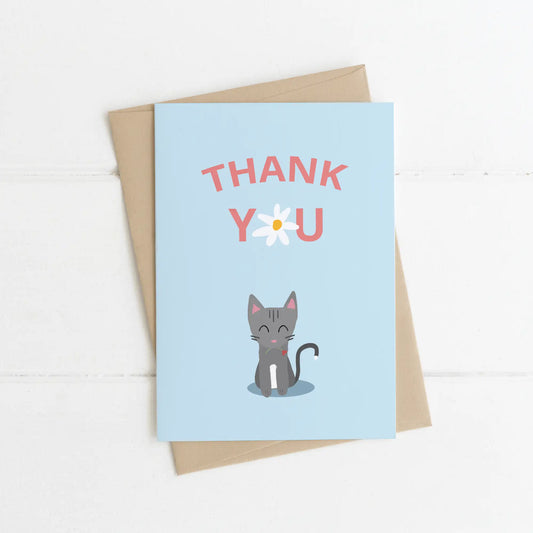 Cute Cat Thank You Greeting Card