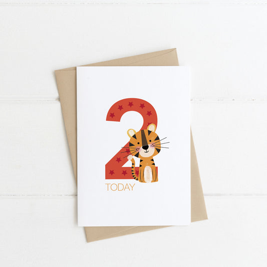 2 Today Tiger Birthday Card