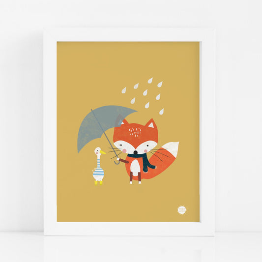 Rainy Day Friends Art Print