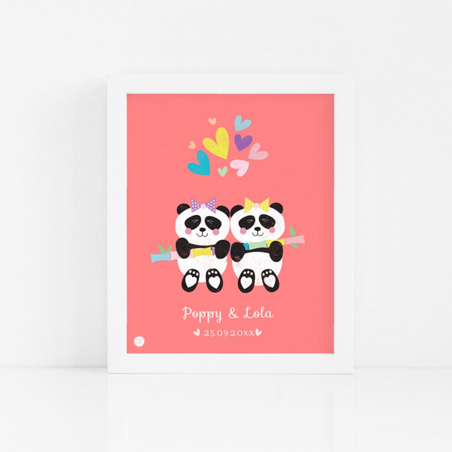 Panda Twins Art Print