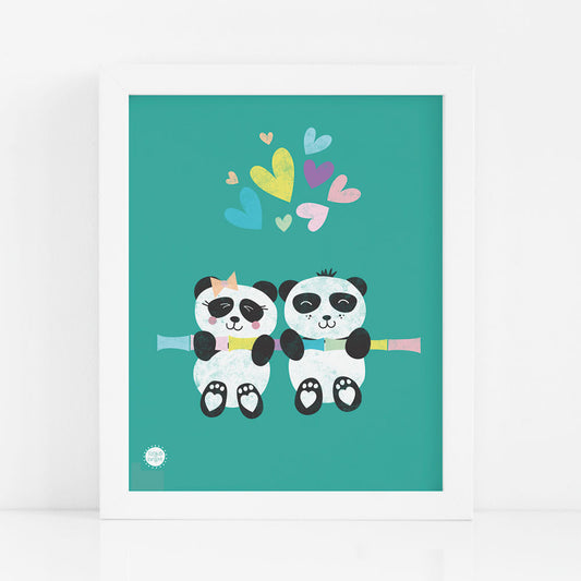 Panda Twins Art Print