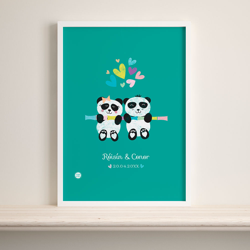 Panda Twins Art Print